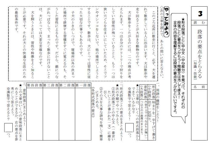 やってみよう 学習に役立つ国語科プリント 基礎 基本編